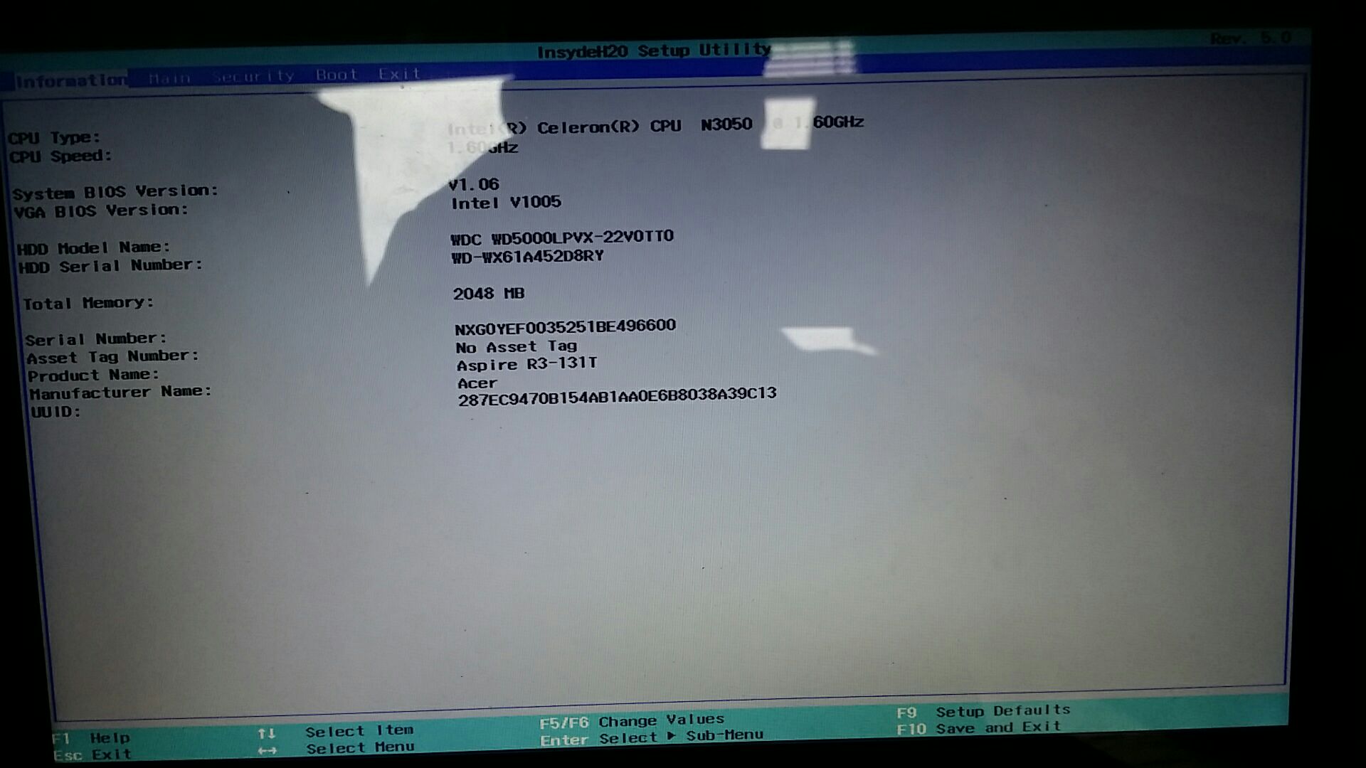 Image d'un BIOS